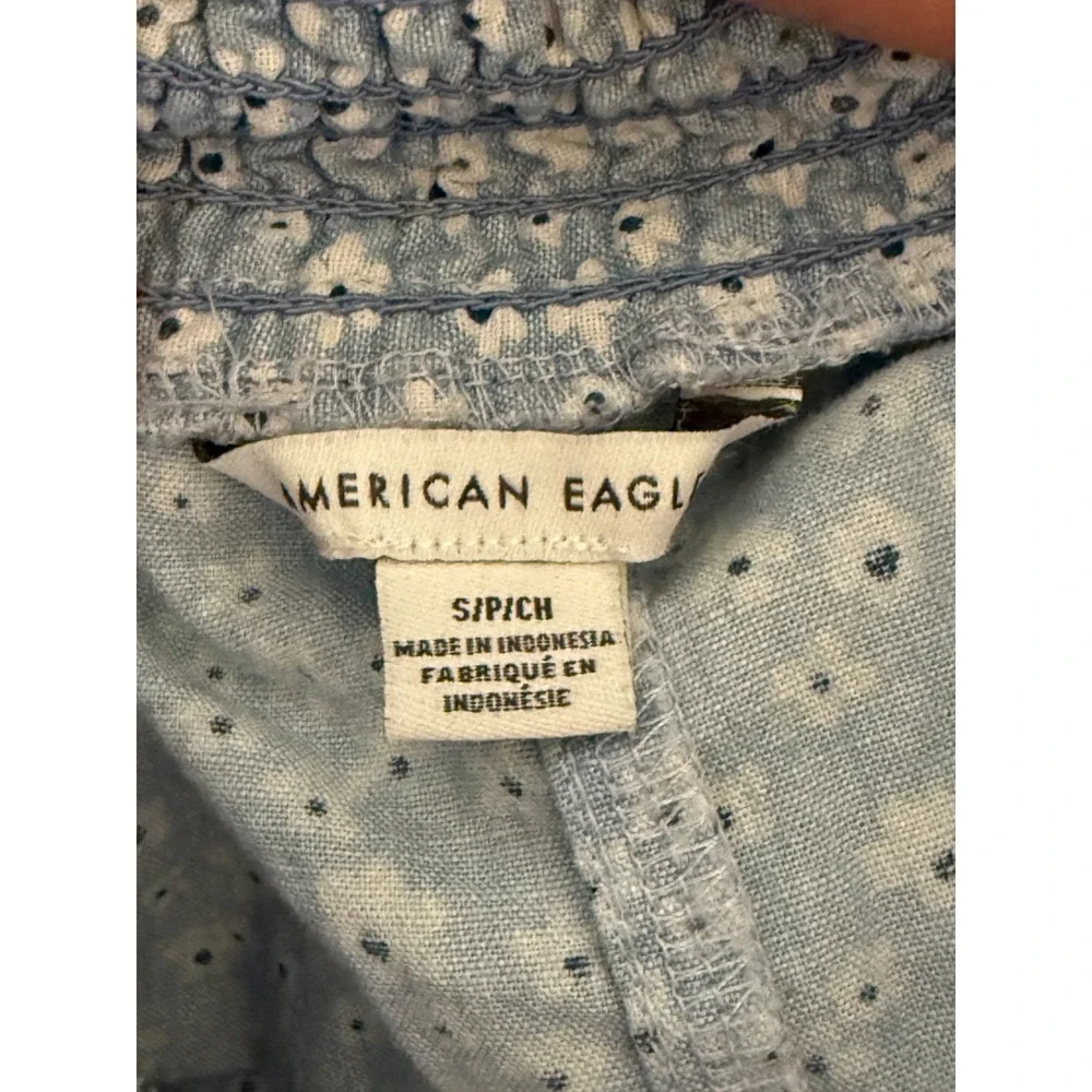 American Eagle Floral Boho Cottage Smocked Waist Wide Leg High Waist Pants Small